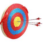 Laurraine Archery Target， Solid Straw Round Target，Traditional Bow Arrow Target，Straw Target，used for outdoor sports archery bow, darts and shooting practice for adults, 50cm x 3 layers, Red