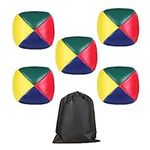 5 Pack Beginners Juggling Balls and storage bag Durable and Soft Easy Juggle Balls for Kids and Adults