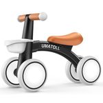 Umatoll Baby Balance Bike for 1 Year Old Boys Girls, 12-24 Months Toddler Balance Bike with Removable Basket, Adjustable Seat, 4 Wheels Infant Bike, First Birthday Gift (Black)