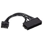 PARUHT 24 Pin Female to 10 Pin ATX 24-Pin to 10-Pin 18AWG Male PC Power Supply Component for Motherboard 10cm, Black