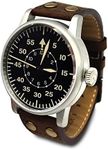 WTI WORLD TIME INTERNATIONAL WW2 Military Watch - Vintage Luftwaffe Aviator Watch, Swiss-Quartz Movement with Genuine Leather Strap and 10 ATM Water Resistant