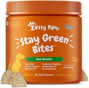Zesty Paws Stay Green Bites for Dogs - Grass Burn Soft Chews for Lawn Spots Caused by Dog Urine - with Cranberry for Urinary Tract & Bladder - Chicken - 90 Count