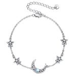 CRMAD Moon Bracelet for Women Sterling Silver Moonstone Celtic Moon Bracelet Irish Jewelry (moonstone)