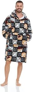 COCO BRANDS Rick and Morty Blanket Hoodie, Oversized, Wearable Hoodie with Pocket, Plush Fleece, Sherpa Lined, One Size, Checkerboard Faces