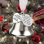 Christmas Memorial Bell Ornaments for Loss Loved Mom A Piece of My Heart is in Heaven Christmas Tree Hanging Remembrance Keepsake with Silk Ribbon & Red Gift Box