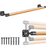 Dolibest Space Saver, 3 ft Ballet Barre, Wall Mounted Traditional Wood Ballet Barre System Stretch/Dance for Home Barre Workout Equipment, Height Adjustable, for Kids and Adults