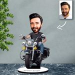 THE GRANDEUR Personalized Gift for Friends, Brother, BFF, Boyfriend, Father Character Caricature Photo Frame Unique Design Customized Gift for Friends & Family (Motorcycle Rider - 1)