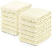 Homaxy 12 Pack Dish Towels for Kitchen (10 x 20 Inches, Cream Yellow), Super Soft and Absorbent Coral Velvet Dish Cloths for Washing Dishes, Nonstick Oil Fast Drying Microfiber Cleaning Cloth