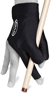 KAMUI Billiard Glove - Quickdry - for Right Hand - Black, Unisex, Black, X-Small