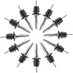 Pafusen 12 Pack Pour Spouts for Liquor Bottles, Liquor Pour Stainless Steel Classic Bottle Speed Pourers with Tapered Spout，Free Flow Pourers，Most Fit Classic Bottle's Lip 3/4"