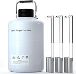 10L Liquid Nitrogen Tank Cryogenic Container LN2 Dewar with 6PCS Pails and Lock Cover