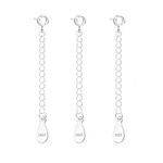 ALEXCRAFT Necklace Extender Chain 925 Sterling Silver, 3PCS 2 inch Chain Extender Choker Bracelet Extension for Jewellery Making