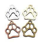 GraceAngie Brand 48PCS Mixed Vintage Style Cat Puppy Foot Print Charm Pendant for Jewelry Making 17X17MM