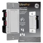 GE Slide Dimmer Rocker Wall Switch, Single Pole, for Dimmable LED, CFL, Incandescent Light, Bulbs, UL Listed, White, 10464