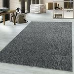 viceroy bedding NIZZA Modern Rugs Living Room Carpet Mat For Bedroom Large Area Rug Hallway Kitchen Extra Large Size Short Pile Flat Weave (160cm x 230cm (5.5ft x 7.5ft), Grey)