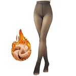 G&Y Fleece Lined Tights for Women -Therma Leggings Opaque Warm Winter Pantyhose (Black,S-M)