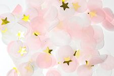 Confetti! Premium 1-inch Round Tissue Paper Party Table Confetti - 10/15 Grams (Pink, White, Gold Mylar Flakes)