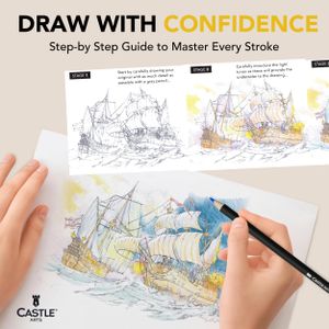 Castle Art 120 Colouring Pencils Set – Artist Quality Drawing Kit