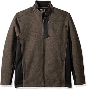 IZOD Men's Advantage Performance Full Zip Fleece Jacket, Asphalt, Small