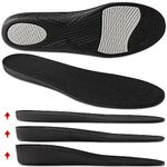 Ailaka Height Increase Insoles for Men Women - 1 Pair PU Shoe Lifts Inserts Elastic Shock Absorbing Sports Thick Shoe Insoles Height Increase, Elevator Inserts for Men Women