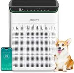 MERONTE Air Purifiers for Home Large Room Up to 1690 ft² with PM 2.5 Air Quality Monitor, Wi-Fi and Alexa compatible, Auto Mode Double-sided Air Inlet for Smoke and Odor, 1 Packung + 4 Modes