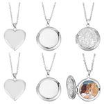 UNICRAFTALE 6pcs 3 Styles Photo Frame Charms Stainless Steel Memorial Locket Charms Love Wedding Photo Charms for DIY Keepsake Jewelry Making