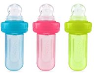 Nuby EZ Squee-Z Silicone Self Feeding Baby Food Dispenser, 1 Count (Pack of 1) - Colors May Vary