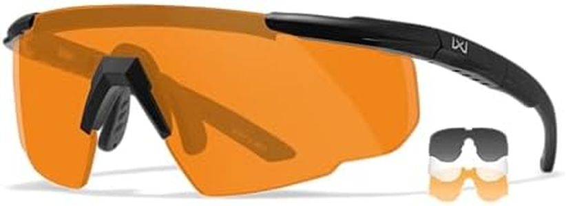 Wiley X Saber Advanced Shooting Glasses Safety Sunglasses for Men UV and Eye Protection for Hunting, Fishing, Biking, and Extreme Sports, Matte Black Frames, Changeable Lenses, Ballistic Rated