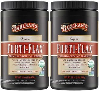 Barlean's Forti-Flax Organic Flaxseed 2 Pack, Ground Whole Raw Seeds, Omega 3 Seed Fiber Supplement with Lignans, Vegan, 16 oz