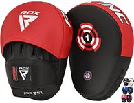 RDX Boxing Pads Focus Mitts Maya Hide Leather Curved Hook and Jab Target Hand Pads Great for MMA, Kickboxing, Martial Arts, Muay Thai, Karate Training Padded Punching, Coaching Strike Shield