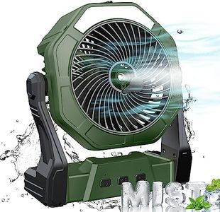 Ausic Portable Misting Fan, Outdoor Fans for Patios with Water Mist, 10000mAh Rechargeable Battery Personal Cooling Fan with Mister, 8-Inch, 250mL Water Tank & LED Lantern, for Home, Outside, Camping