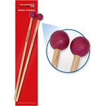 Percussion Plus PP080 Professional Xylophone Mallets - Hard Rubber,Red