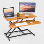 ERGOMAKER Standing Desk Converter, 32"/80cm Wide Height Adjustable Quick Sit to Stand Up Desk Riser for Dual Monitor