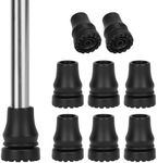 supregear Cane Tip (8-Pack), 16 mm Diameter Non-Slip Replacement Rubber Cane Tip for Standard Walking Stick Folding Cane Crutch Accessory, Black