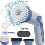 Electric Spin Scrubber, Cordless Power Scrubber, Electric Scrubber for Cleaning with 8 Replaceable Brush Heads (K3-Blue)