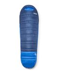 Rab Men's Ascent -6°C Down Sleeping Bag - Lightweight Warm Mummy Sleeping Bag for Camping & Backpacking - Tempest Blue/Maya Blue - Long, Left Zip