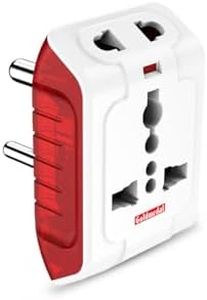 Goldmedal Spice 3-Pin 240V Universal Travel Adaptor with LED Indicator (White) - Pack of 1, Compatible with Worldwide Plugs