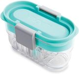 PackIt Mod Mini Bento Food Storage Container, Mint, Shatterproof Crystal Clear Base, with Leak-resistant Divider and Lid, Microwavable, Dishwasher Safe, Designed for Snacks On the Go, 1 Cup Capacity