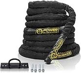 POWER GUIDANCE Battle Rope - 3.8cm Width Poly Dacron 9m Length Exercise Undulation Ropes - GYM Muscle Toning Metabolic Workout Fitness Exercise（1.5'' 30FT Length）