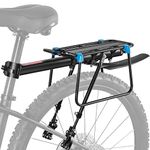 West Biking Bike Rear Rack 50kg Capacity, Quick Release Adjustable Bike Cargo Carrier Back, Mountain Bicycle Pannier Rack, Aluminum Alloy with Reflector Fender Bicycle Carrier Rack for Cycling