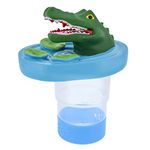 U.S. Pool Supply Open Mouth Alligator Floating Pool Chlorine Dispenser, Collapsible Base, Holds 3" Tablets - 6" Fun, Scary Teeth Crocodile Animal Float Floater Decoration, Adjustable Balanced Delivery