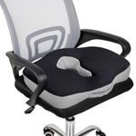 Sleepsia Doctor Recommended Orthopedic Coccyx O-Shape Seat Cushion Pillow for Tailbone Pain Relief |1 Year Warranty| (Oval-Shape Coccyx Cushion Gel (Oval-Shape Coccyx Cushion (Black/Grey))