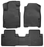 Husky Liners Weatherbeater Floor Mats | Fits 2012-2014 Honda CR-V | Front & 2nd Row, 3-pc Black - 98451