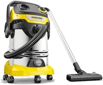 Kärcher WD 5S Wet & Dry Vacuum with High Suction Power, Stainless Steel Barrell, Comes with Pleat Filter, 6m Cord, 2.25m Suction Hose, Filter Bag and Crevice Nozzle, 30L Barrell Capacity