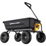 Gorilla Carts 4GCG-NF Poly Dump Cart with No-Flat Tires 4 cu ft 600 lb Capacity Black