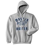 Master Baiter Unisex Hoodie Funny Fishing Fathers Day Sarcastic Sexual Innuendo Sweatshirt Crazy Dog Novelty Hoodies for Fishers Perfect Adult Gift Soft Comfortable Funny Hoodie Heather Grey L