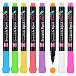 8PCS Whiteboard Markers Liquid, Coloured White Board Pens Erasable, Chalk Pens For Blackboards, Thin Whiteboard Pens For Menu Board Window Signs Drawing