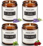 4 Pack Candles Gifts for Women, Lavender Candle Sets for Women Gifts, 28 OZ 200 Hour Long Lasting Candles, Sage Candles for Home Scented, Aromatherapy Candles Gift Set for Family and Friends