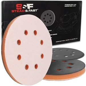 Orbital Sander Foam Pad 5 Inch, Soft Foam Sanding Pads for Orbital Sander 2Pcs, 8-Hole Interface Pad with Hook & Loop, Durable Sponge Sanding Pads by S&F STEAD & FAST