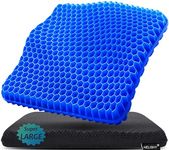 Gel Seat Cushion for Long Sitting Pressure Relief (Super Large & Thick) - Non-Slip Gel Chair Cushion for Back,Sciatica,Tailbone Pain Relief - Seat Cushion for Office Desk Chair,Car Seat,Wheelchair